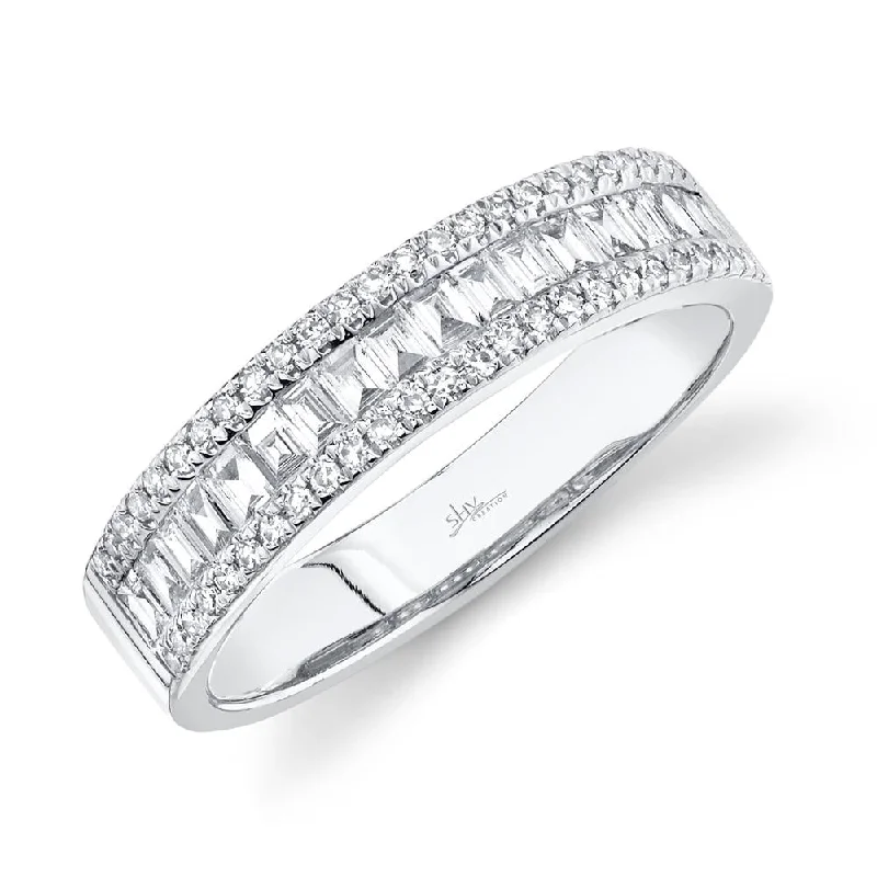 14K White Gold 0.55 Carat Baguette Diamond Wedding Band