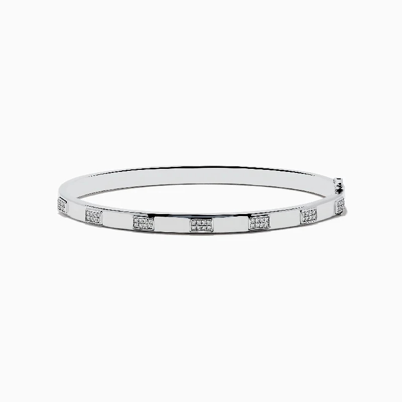 925 Sterling Silver and Diamond Bangle