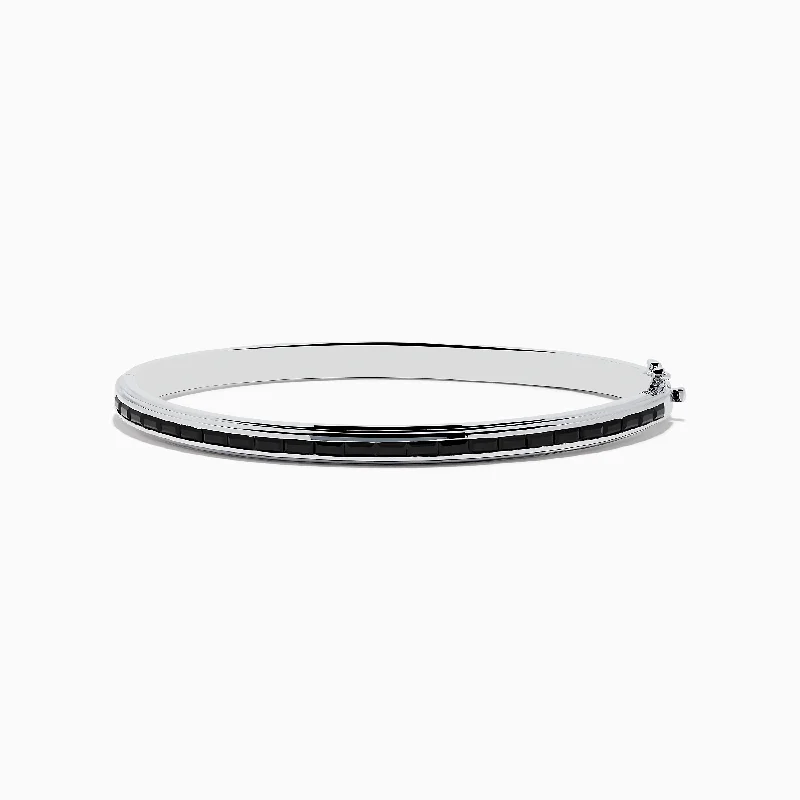 925 Sterling Silver Black Spinel Bangle