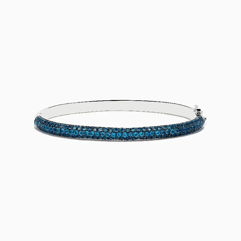 925 Sterling Silver London Blue Topaz Bangle