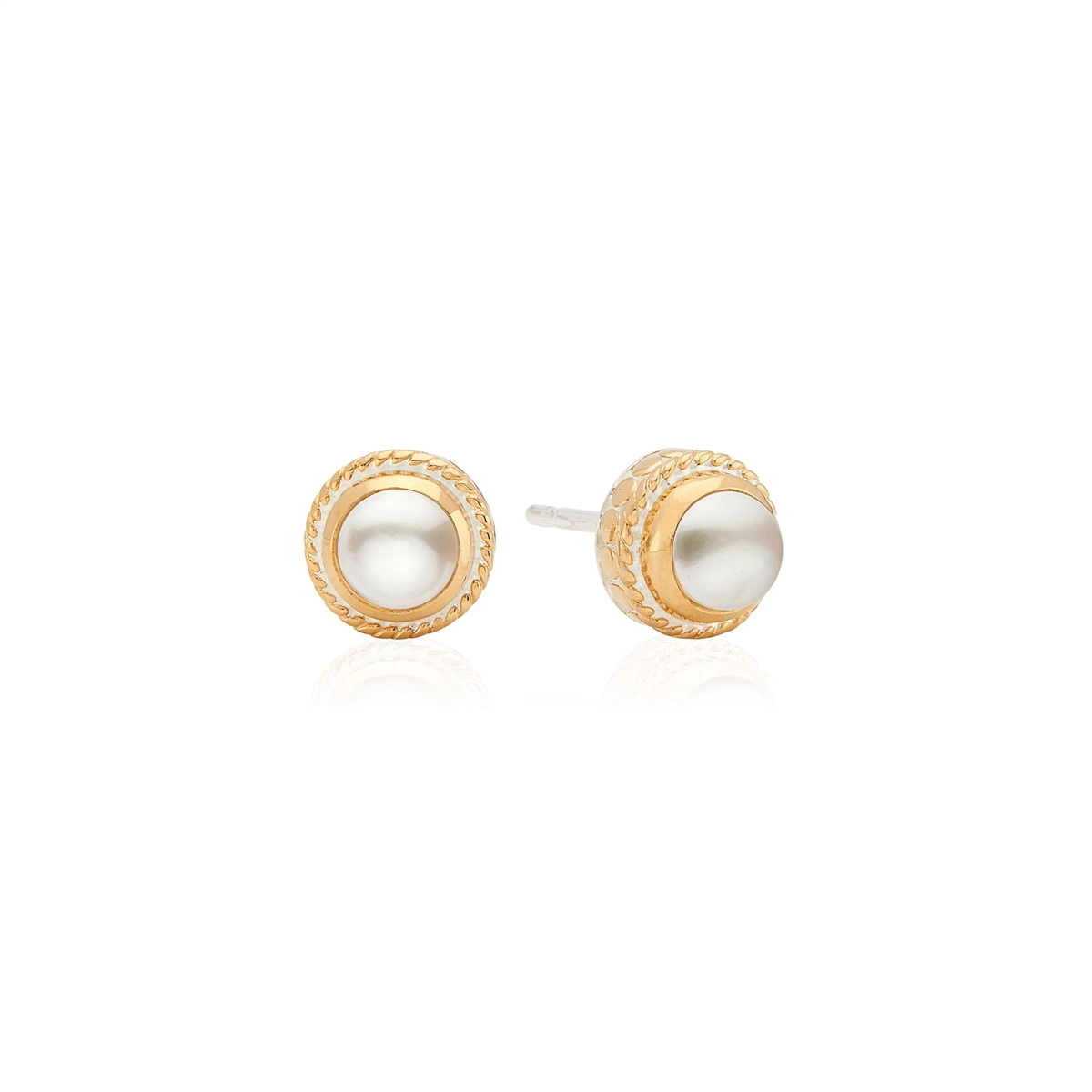 Anna Beck Pearl Stud Earrings - Gold Plated