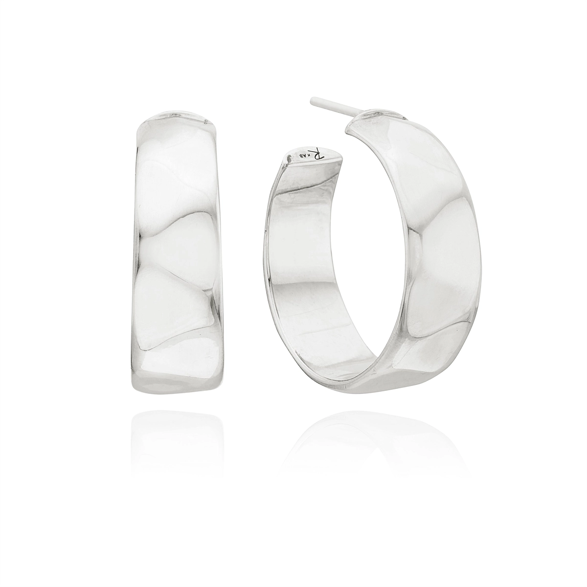 Anna Beck Wavy Medium Hoop Earrings - Silver