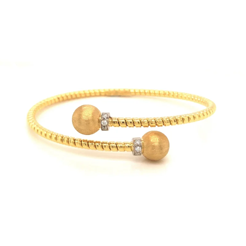 Ball Tipped Diamond Bangle