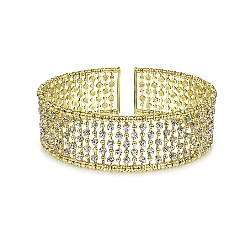 Beaded Diamond Cuff Bangle - Gabriel & Co.