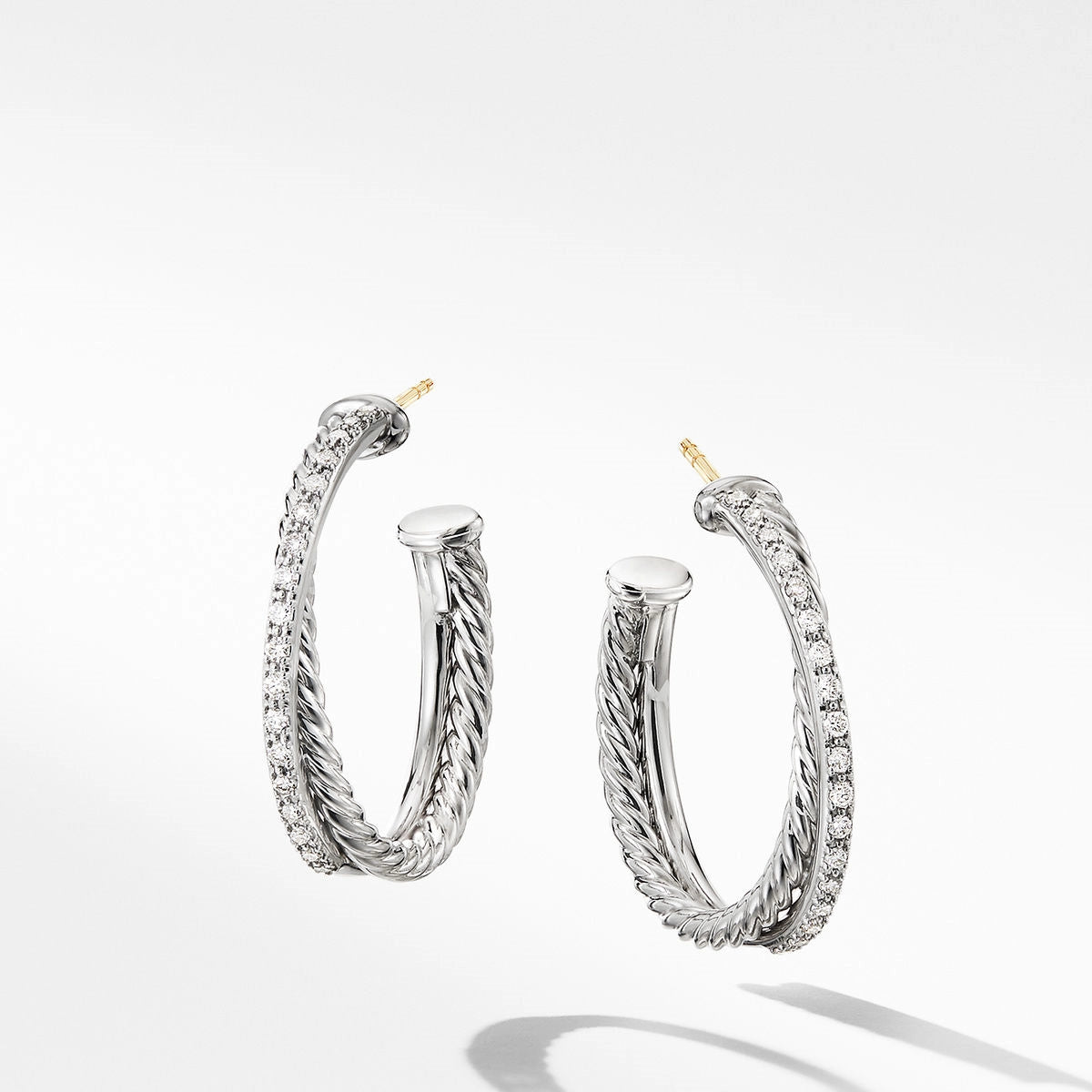 David Yurman Medium Crossover Hoop Earrings