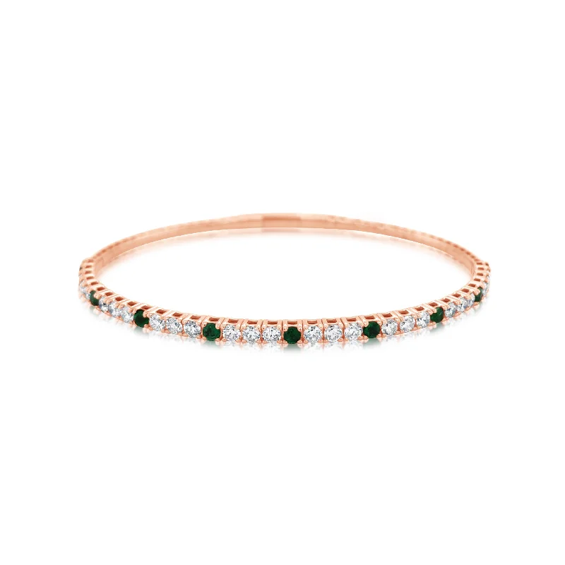 Diamond and Emerald Stack Bangle