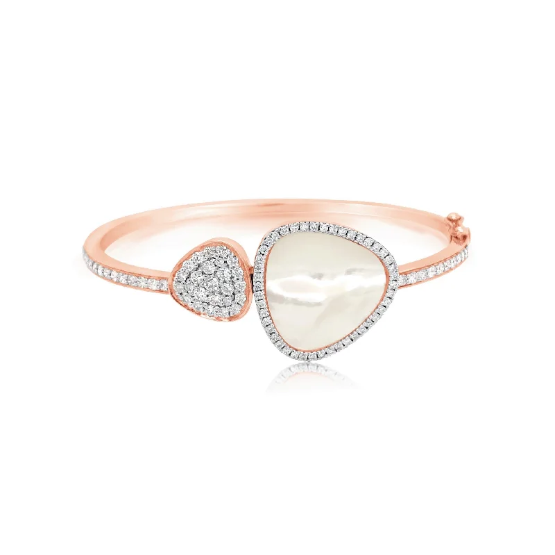 Diamond and Mother of Pearl Spade Bangle