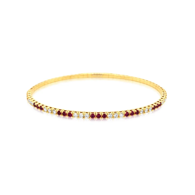 Diamond and Ruby Stack Bangle