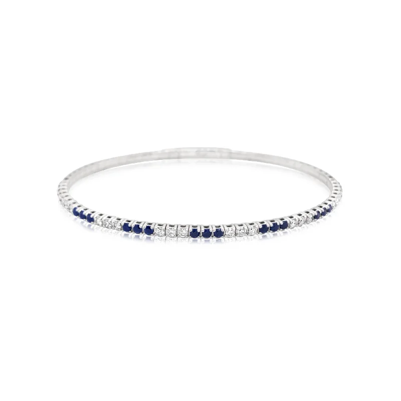 Diamond and Sapphire Stack Bangle