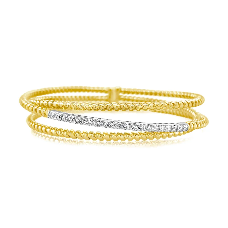 Diamond Bar Crossover Bangle