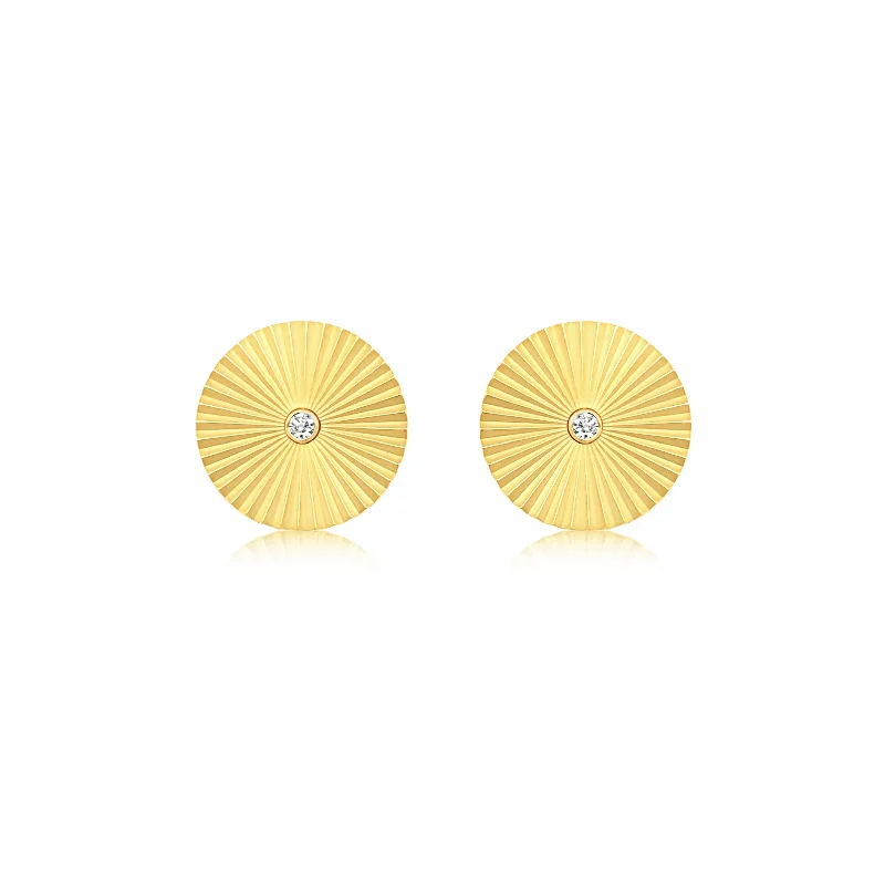 Diamond Center Radiant Stud Earrings - Doves by Doron Paloma