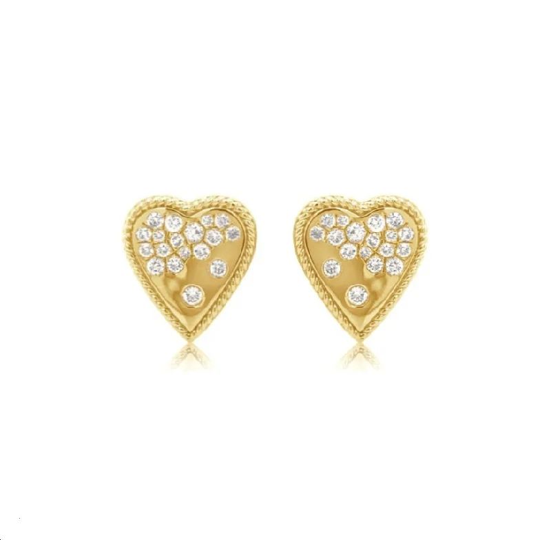 Diamond Confetti Heart Studs