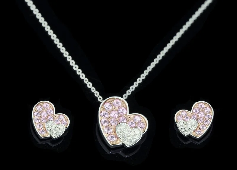 Diamond Pendant Set With Earring 14 Karat