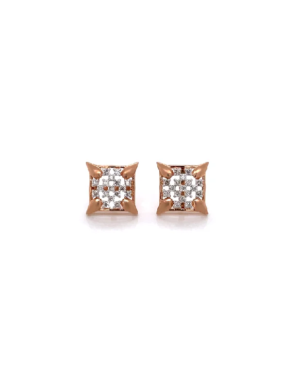 Diamond Rose Gold  Earring 18 Karat