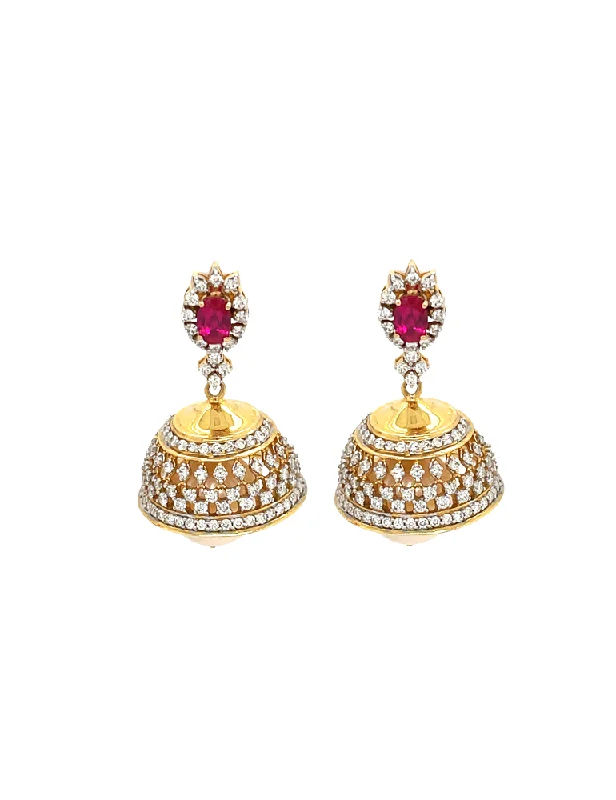 Diamond Ruby Earring 18 Karat