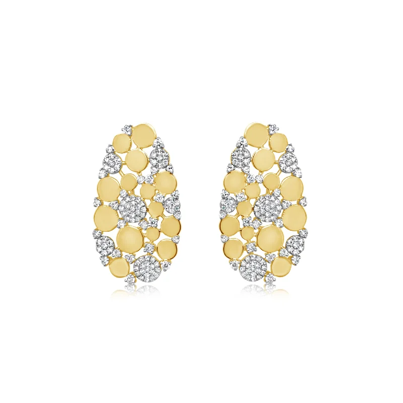 Diamond Studded Multi Disc Earrings