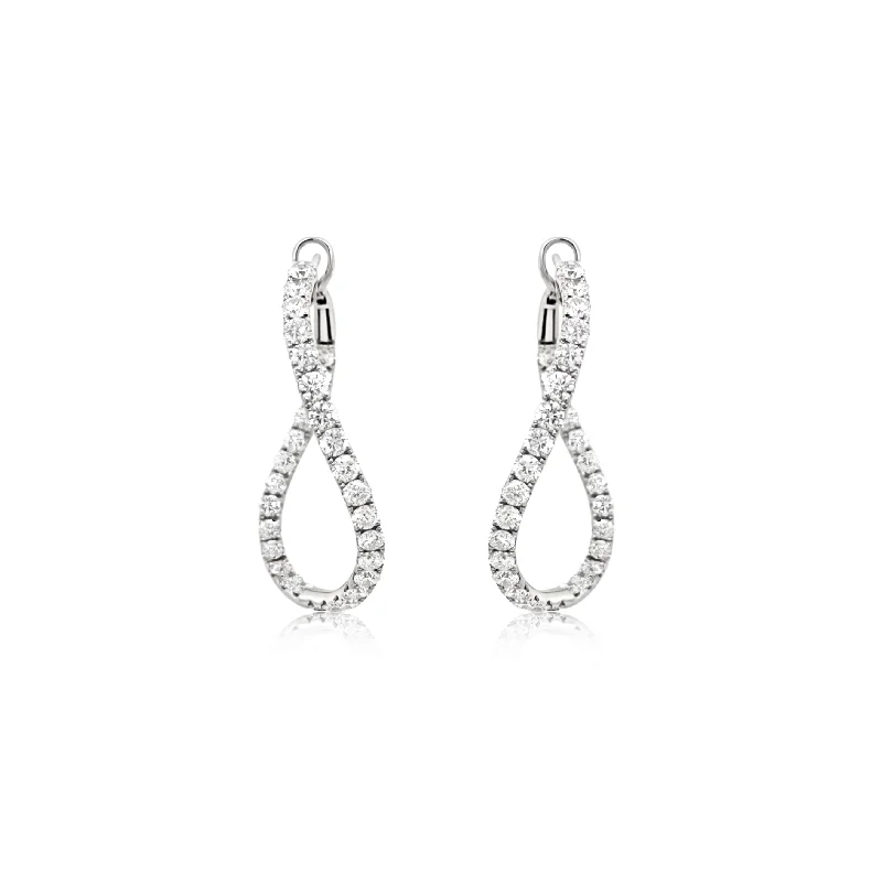 Diamond Twist Hoop Earrings