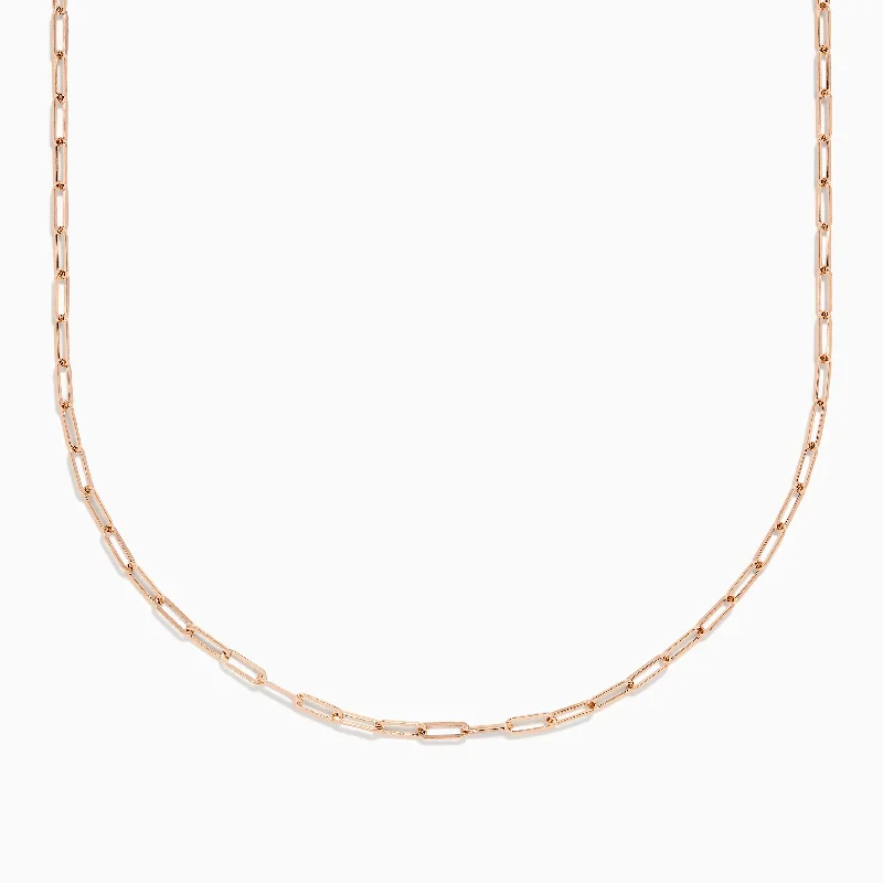 14K Rose Gold 18" 2.5mm Paperclip Necklace