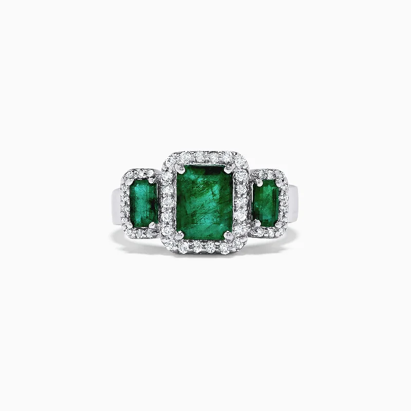 14K White Gold Emerald and Diamond Ring, 2.27 TCW