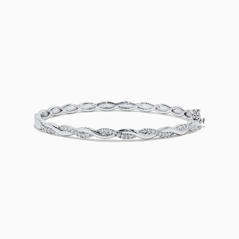 925 Sterling Silver Diamond Bangle