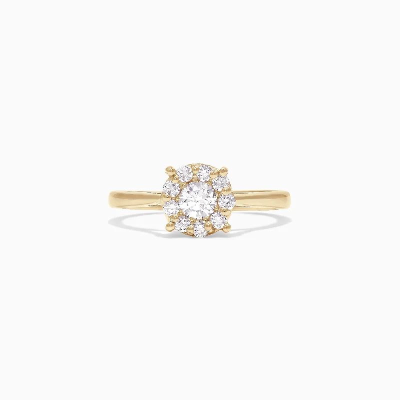 Bouquet 14K Yellow Gold Diamond Cluster Ring, 0.51 TCW