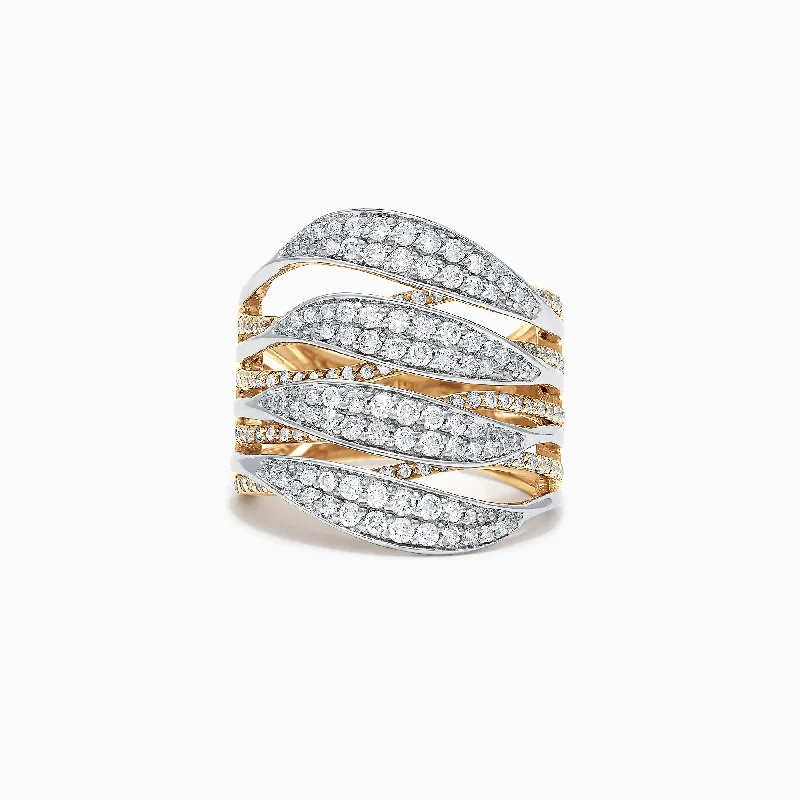 Duo 14K Yellow and White Gold Diamond Ring, 1.31 TCW