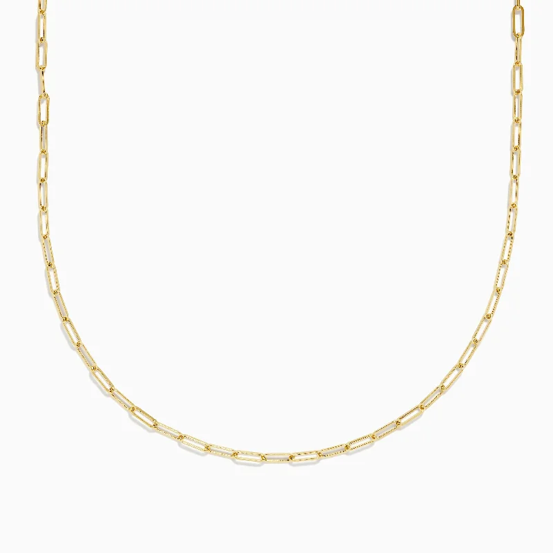 Yellow Gold Plated Sterling Silver 18" 2.5mm Paperclip Chain