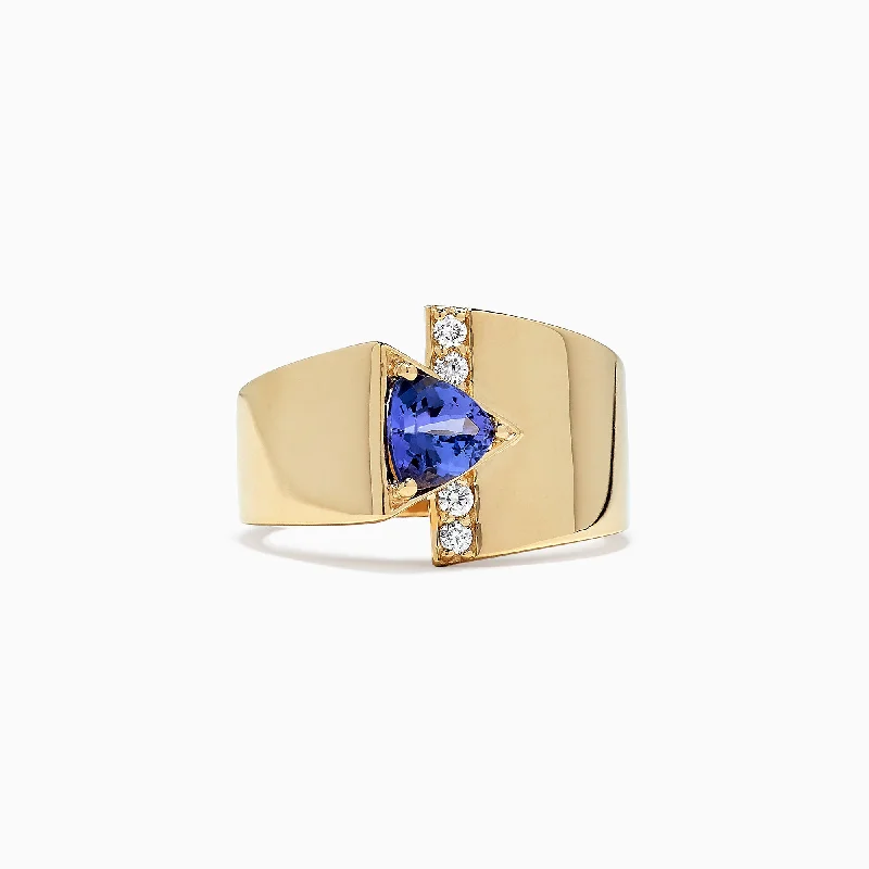 Nahla Siri 14K Yellow Gold Tanzanite & Diamond Ring, 0.74 TCW