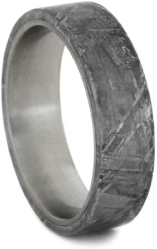 Gibeon Meteorite 6mm Comfort-Fit Matte Titanium Wedding Band, Size 9.75