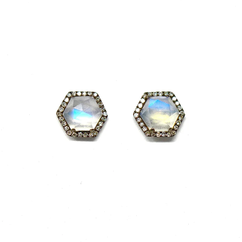 Rainbow Moonstone (white gold and black rhodium)