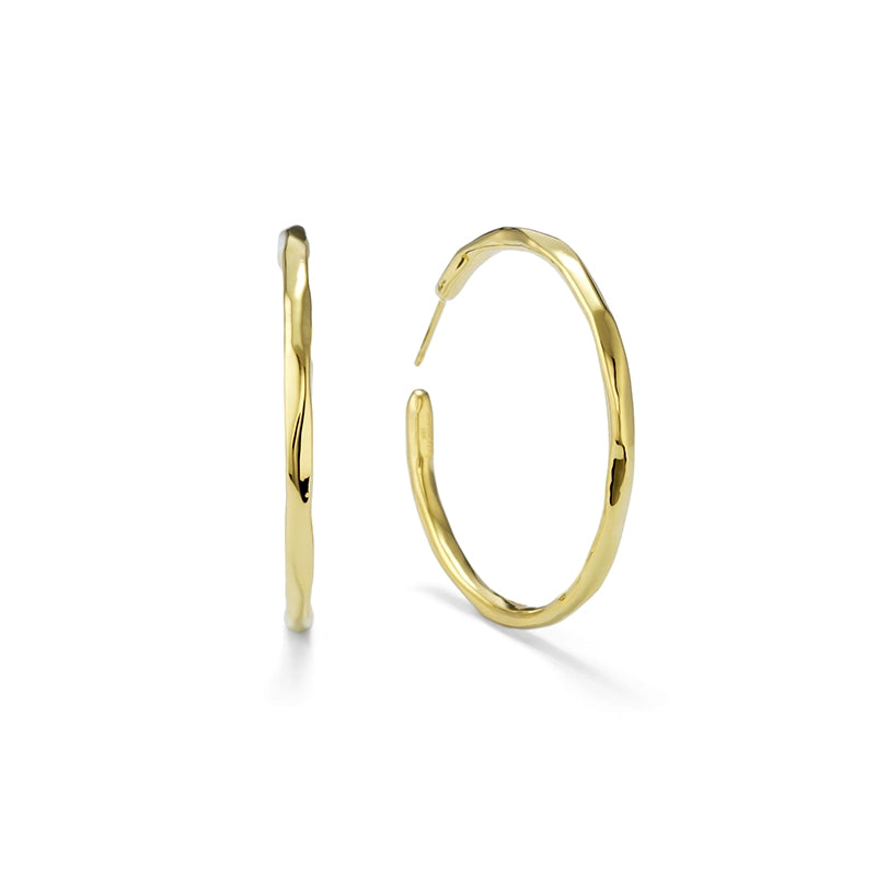 Ippolita 18K Yellow Gold Classico Large Faceted Hoop Earrings