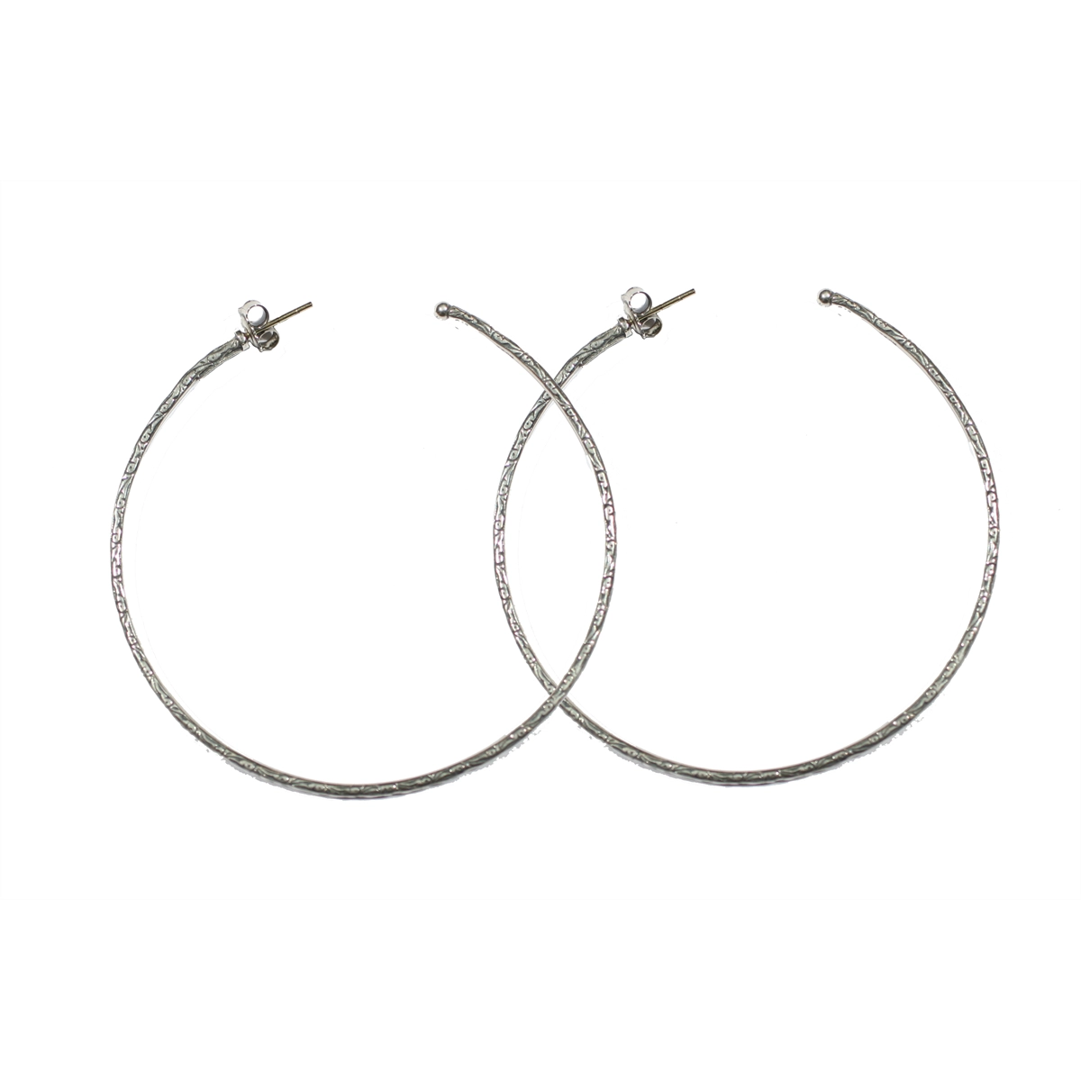 Konstantino Large Silver Hoop Earrings