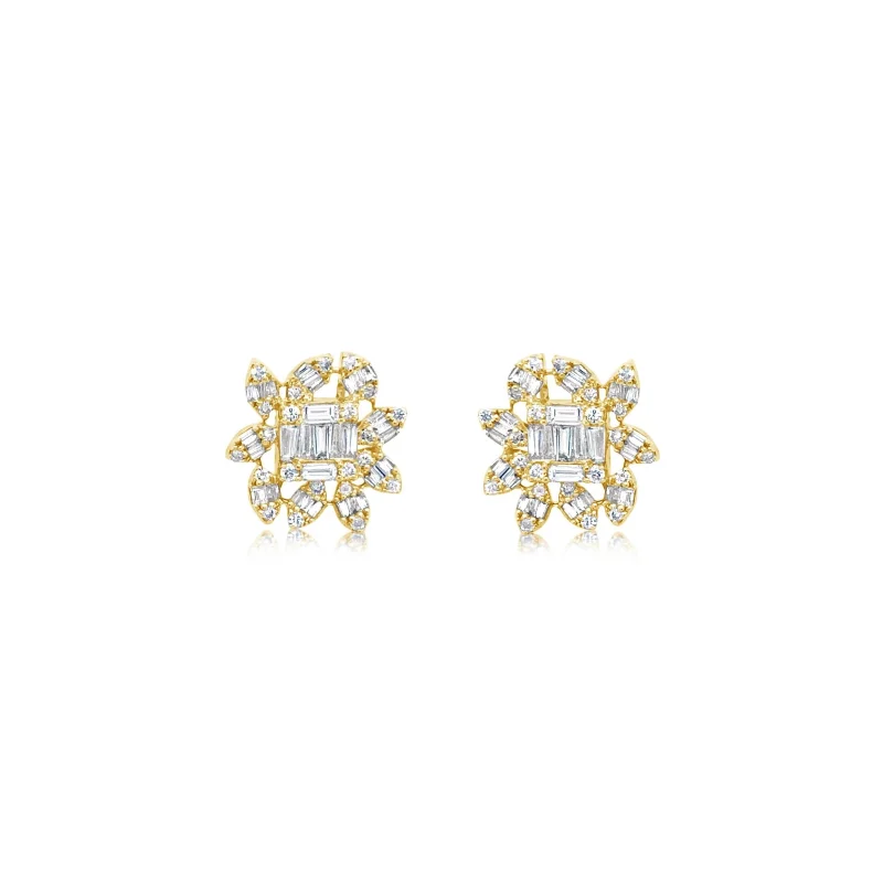 Multi Marquis Shape Diamond Illusion Stud Earrings