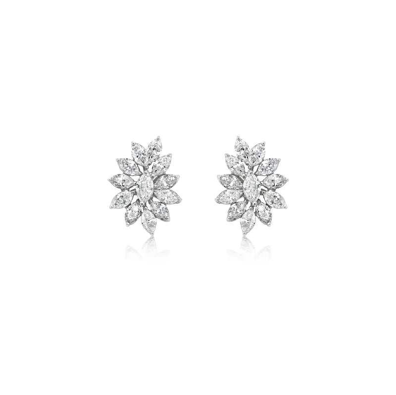 Marquise Shape Diamond Stud Earrings