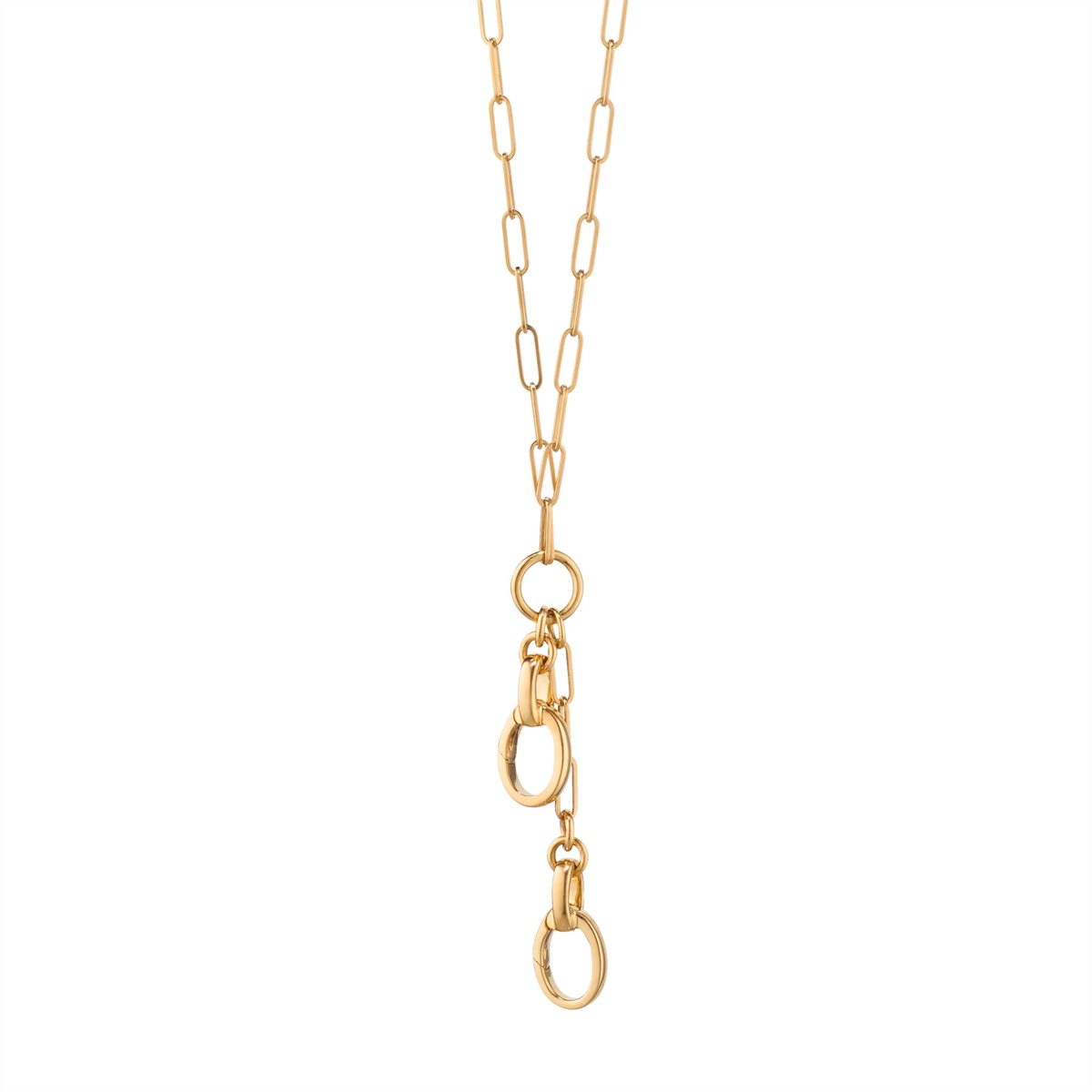 Monica Rich Kosann 18K Yellow Gold Paperclip Charm Necklace