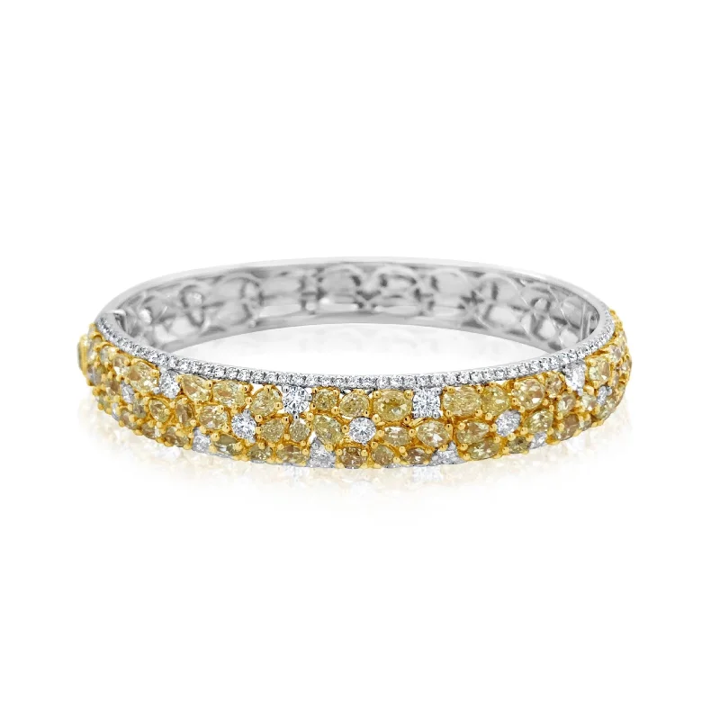 Multi-Shape Fancy Yellow Diamond Bangle