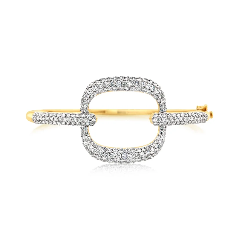 Open Center Diamond Square Bangle