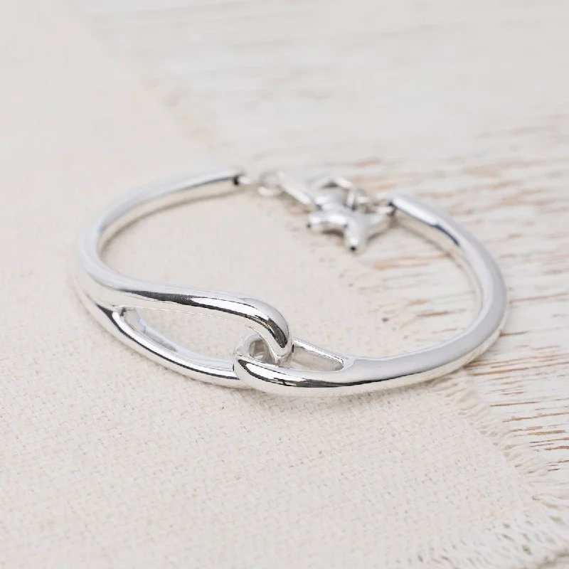 Electroform Bangle with Catch & Small Dog Charm Bracelet