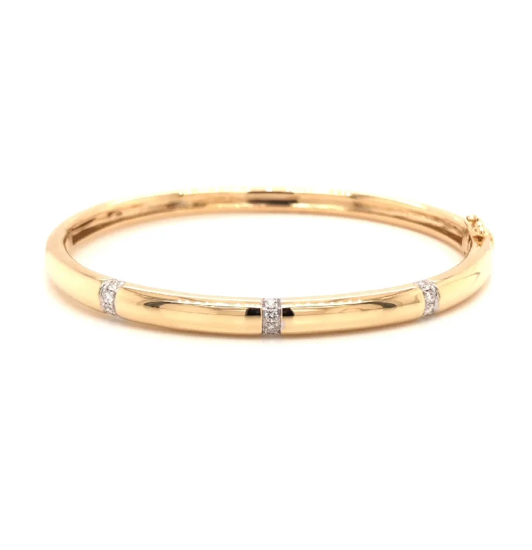 Three Diamond Partitioned Bangle