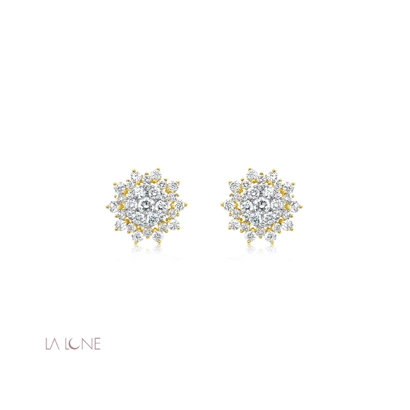 Round Diamond Starburst Studs - LaLune