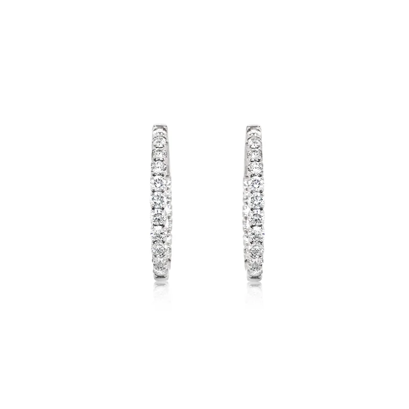 White Gold Diamond Hoop Earrings