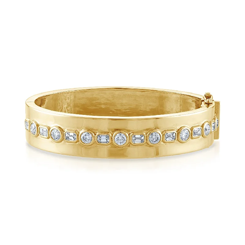 Wide Fancy Bezel Bangle