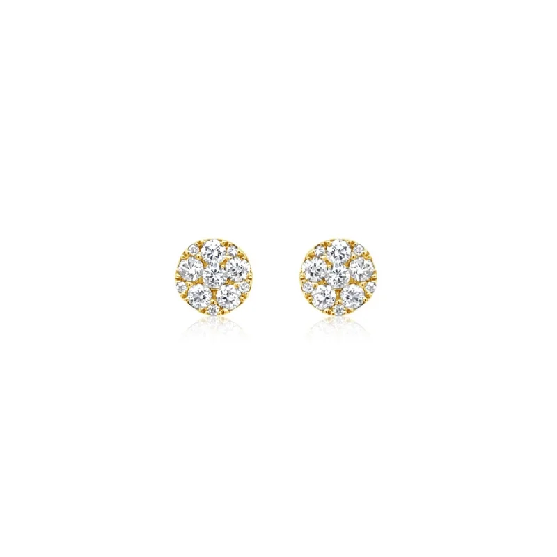 Yellow Gold Round Diamond Studs