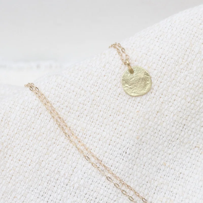 Parchment Disk Necklace - 14k & 18k Yellow Gold