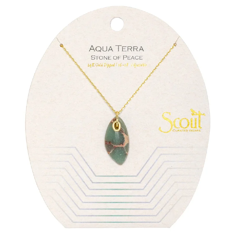 Scout Organic Stone Necklace Aqua Terra/Gold