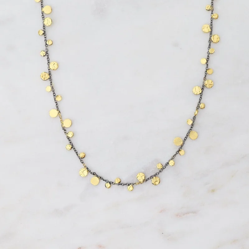 Gold Rhodium Dot Necklace