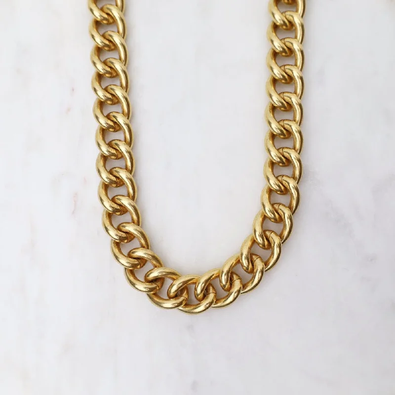 Gold Heavy Curb Chain Necklace