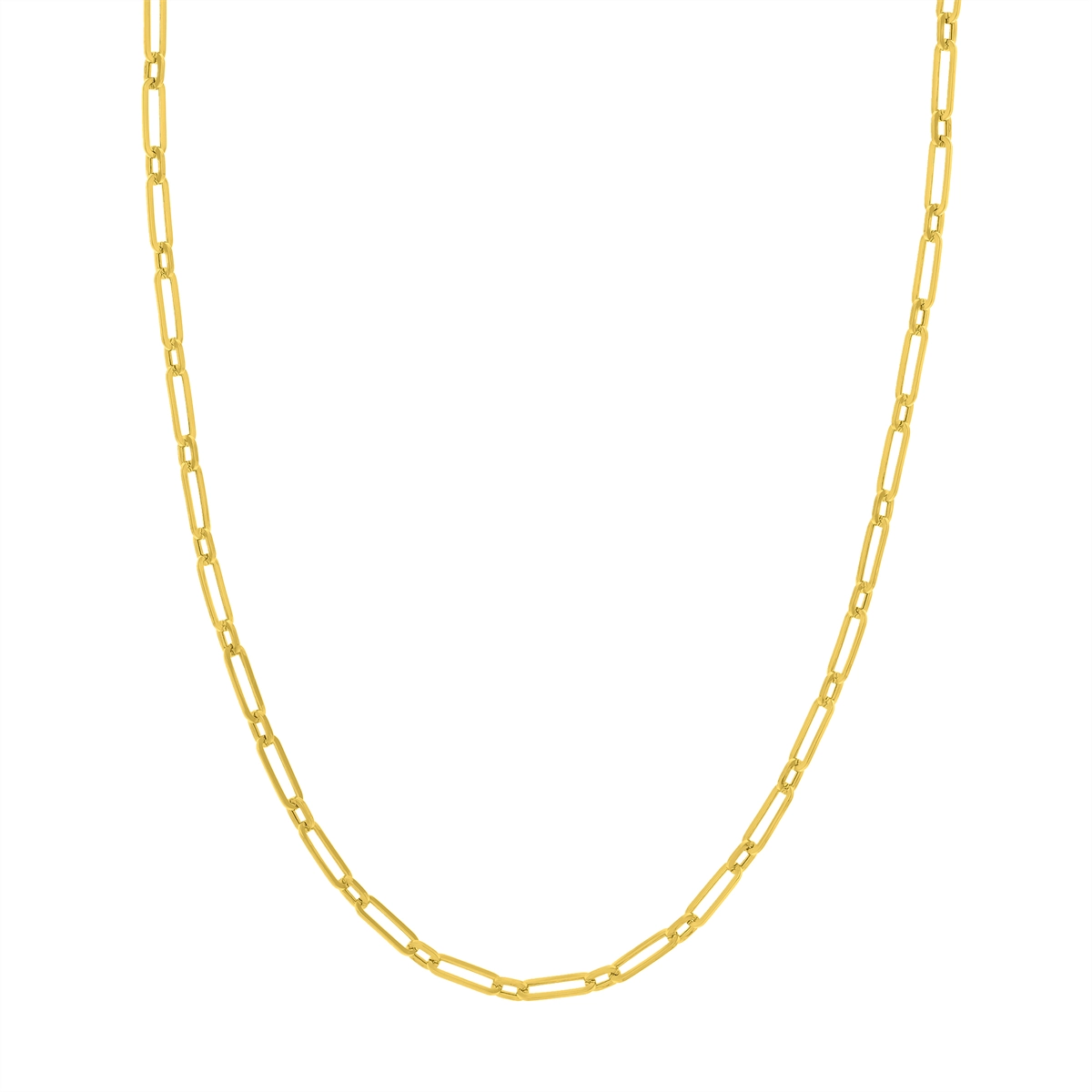 14K Yellow Gold Paperclip 3.8mm Hollow Link 18in Necklace