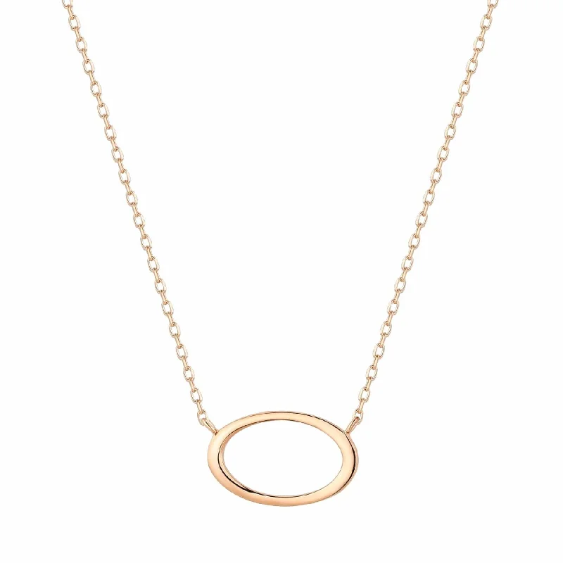 Gold Open Oval Necklace