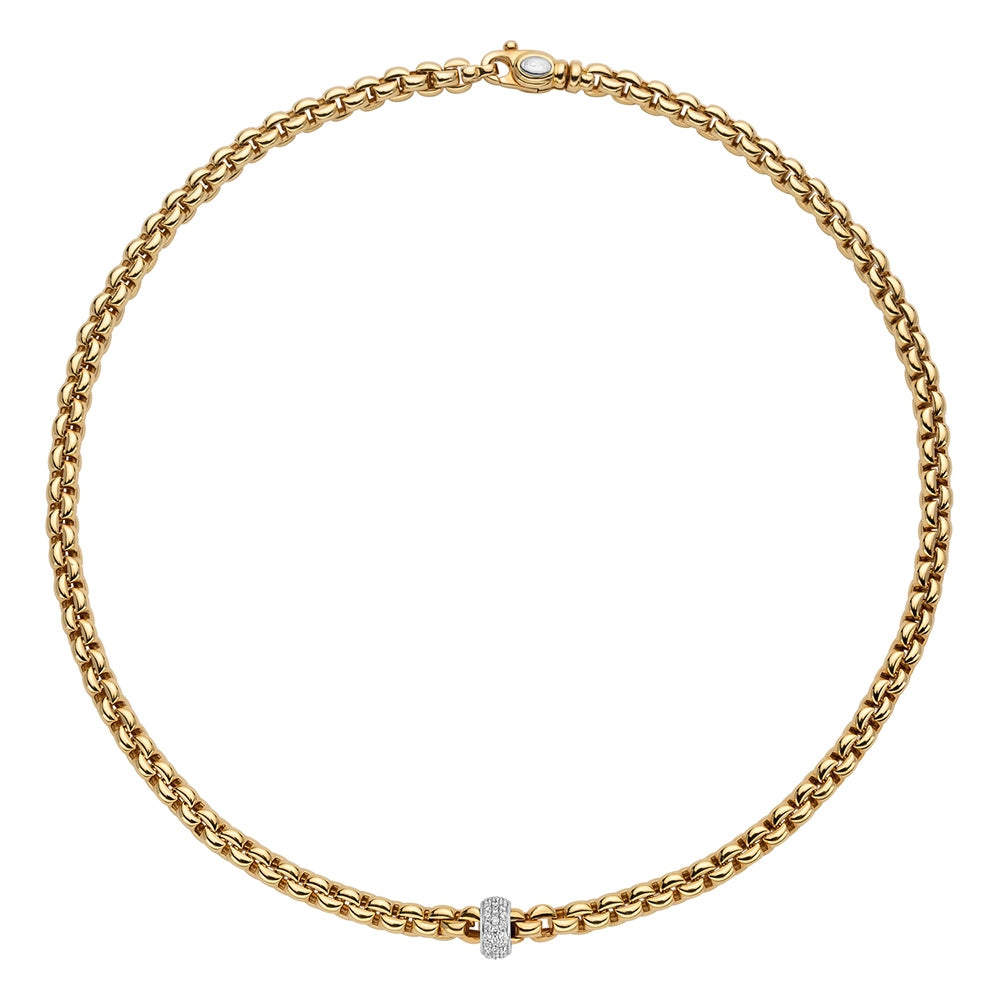 FOPE 18K Yellow Gold Eka Collection Diamond Necklace, 17 inch